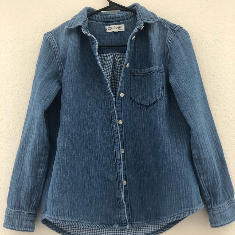 Madewell denim button down XS chambray blue